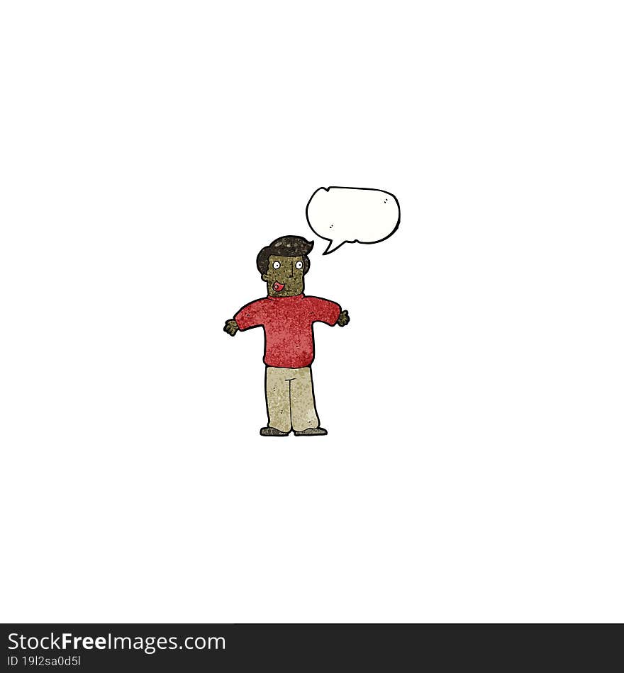 Cartoon Man With Speech Bubble