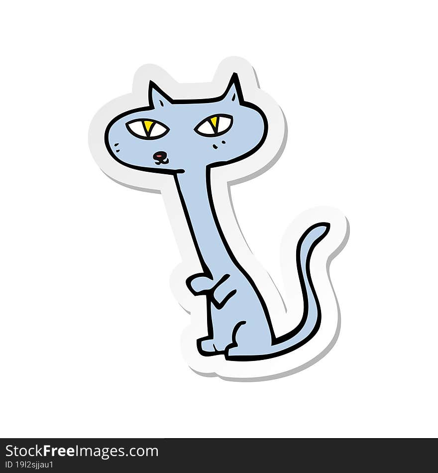 Sticker Of A Cartoon Cat