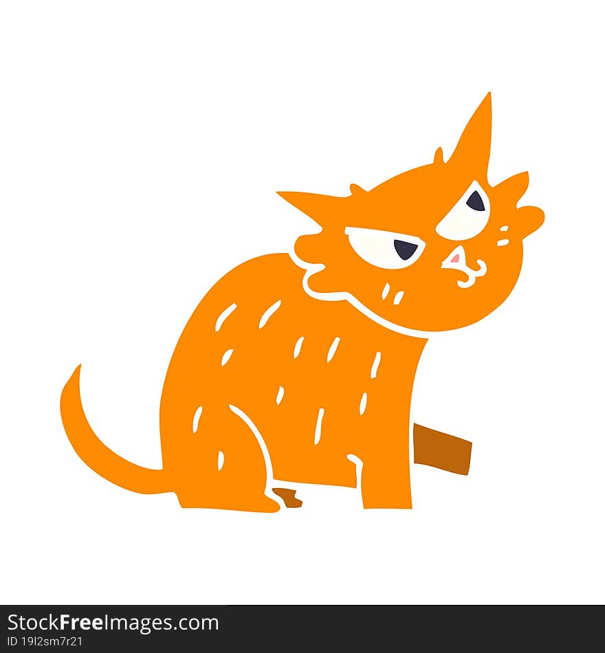 cartoon doodle ginger cat