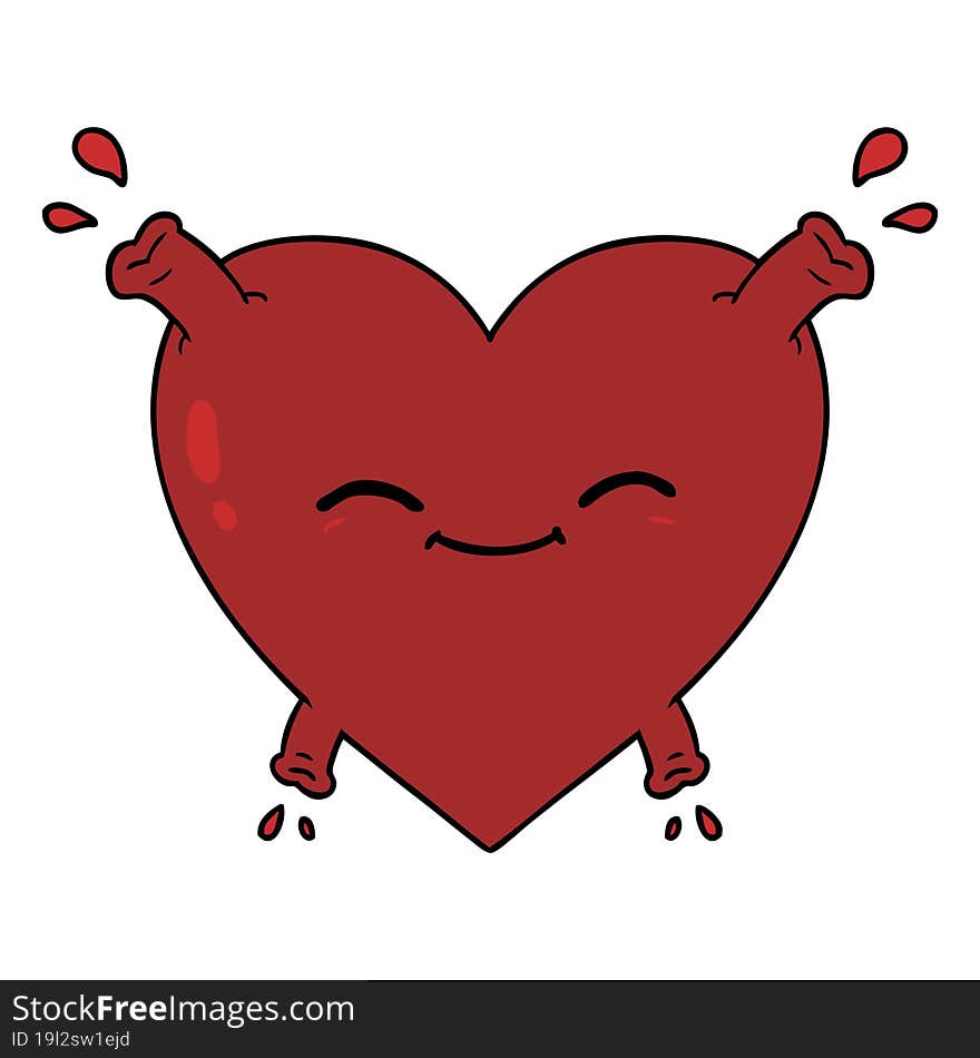 cartoon happy heart. cartoon happy heart