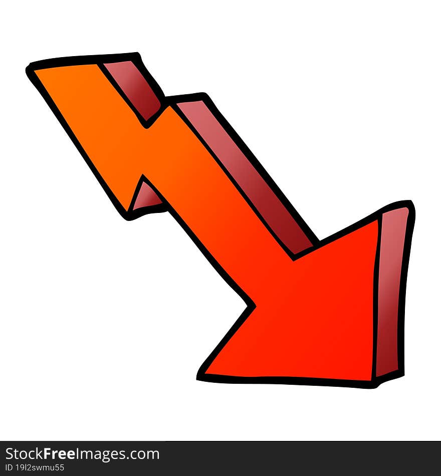 vector gradient illustration cartoon business loss arrow