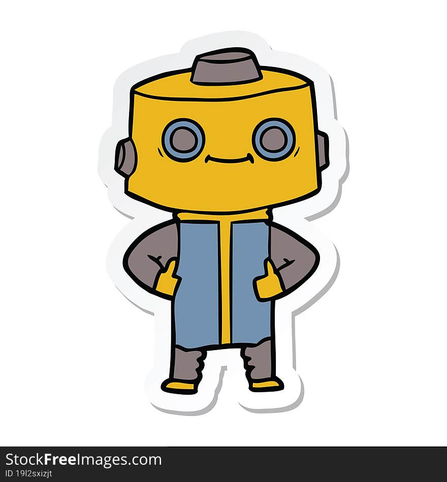 sticker of a cartoon robot