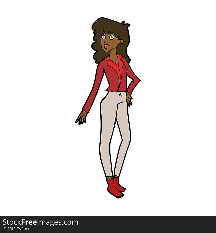 cartoon pretty woman