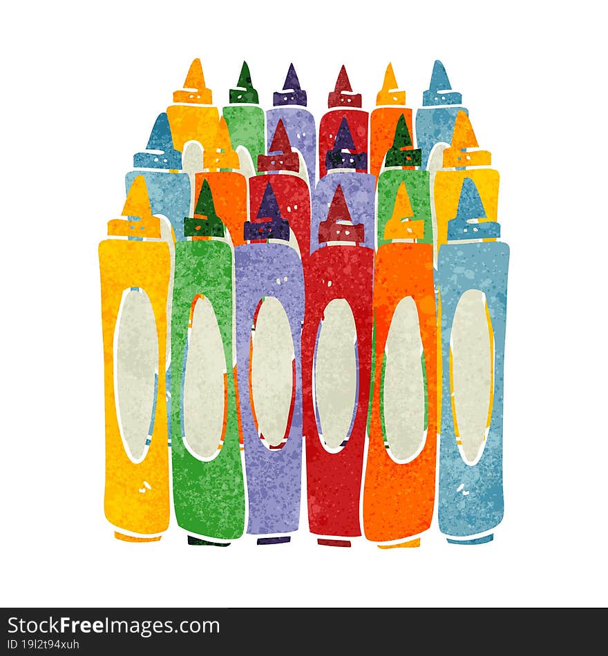 Retro Cartoon Crayons