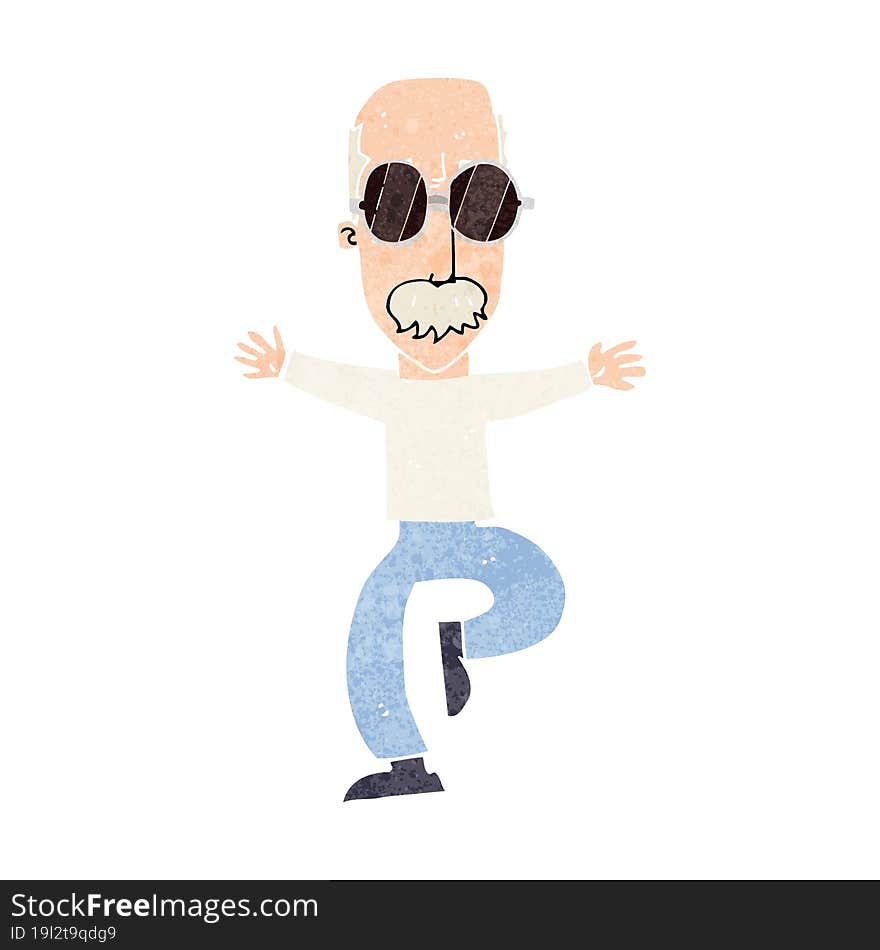 cartoon old man wearing big glasses