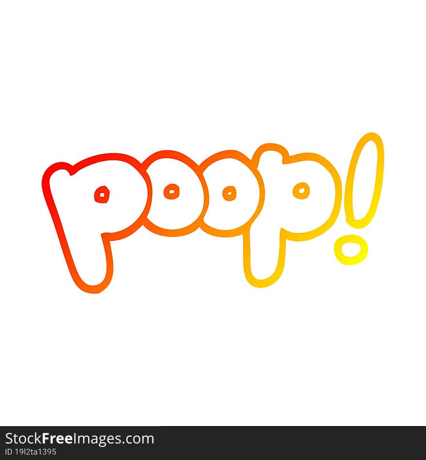 warm gradient line drawing cartoon font poop