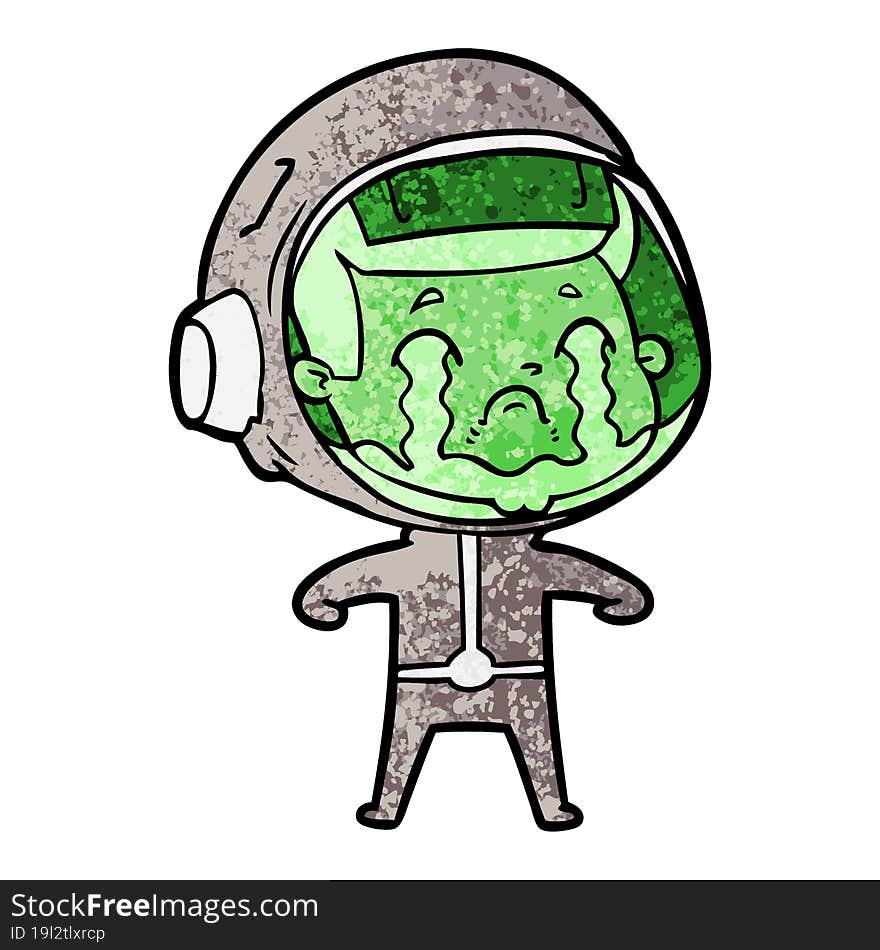 cartoon crying astronaut. cartoon crying astronaut