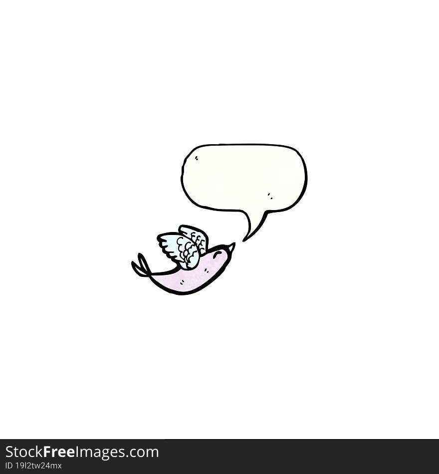 cartoon bird with speech bubble