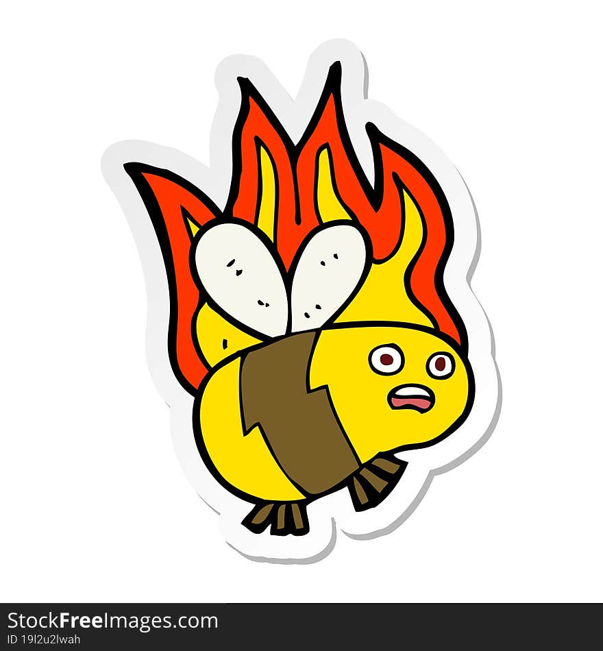 sticker of a cartoon bee