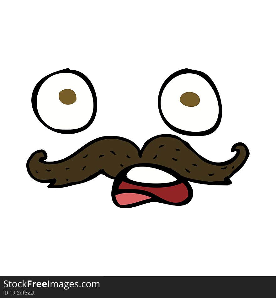 cartoon mustache face