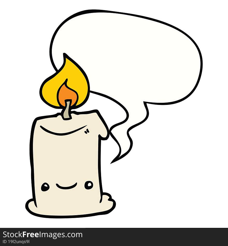 cartoon candle and speech bubble