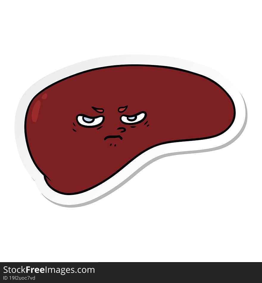 sticker of a cartoon liver