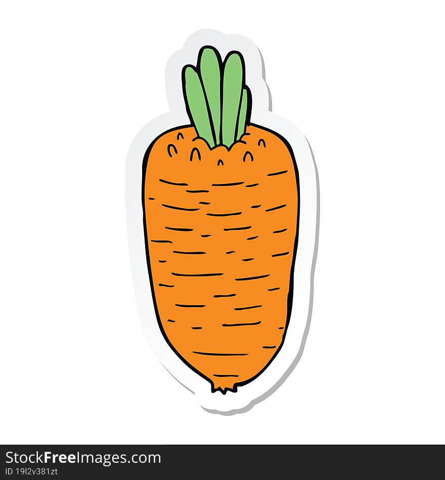 Sticker Of A Cartoon Vegetable