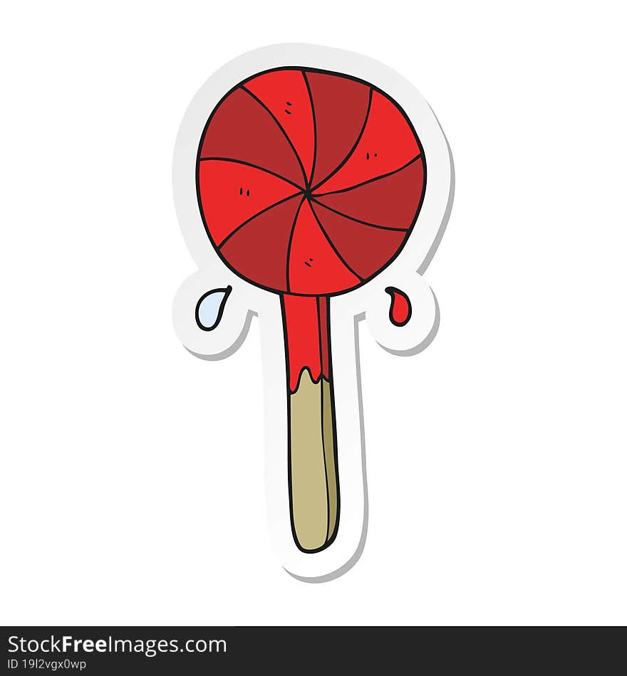 sticker of a cartoon lollipop