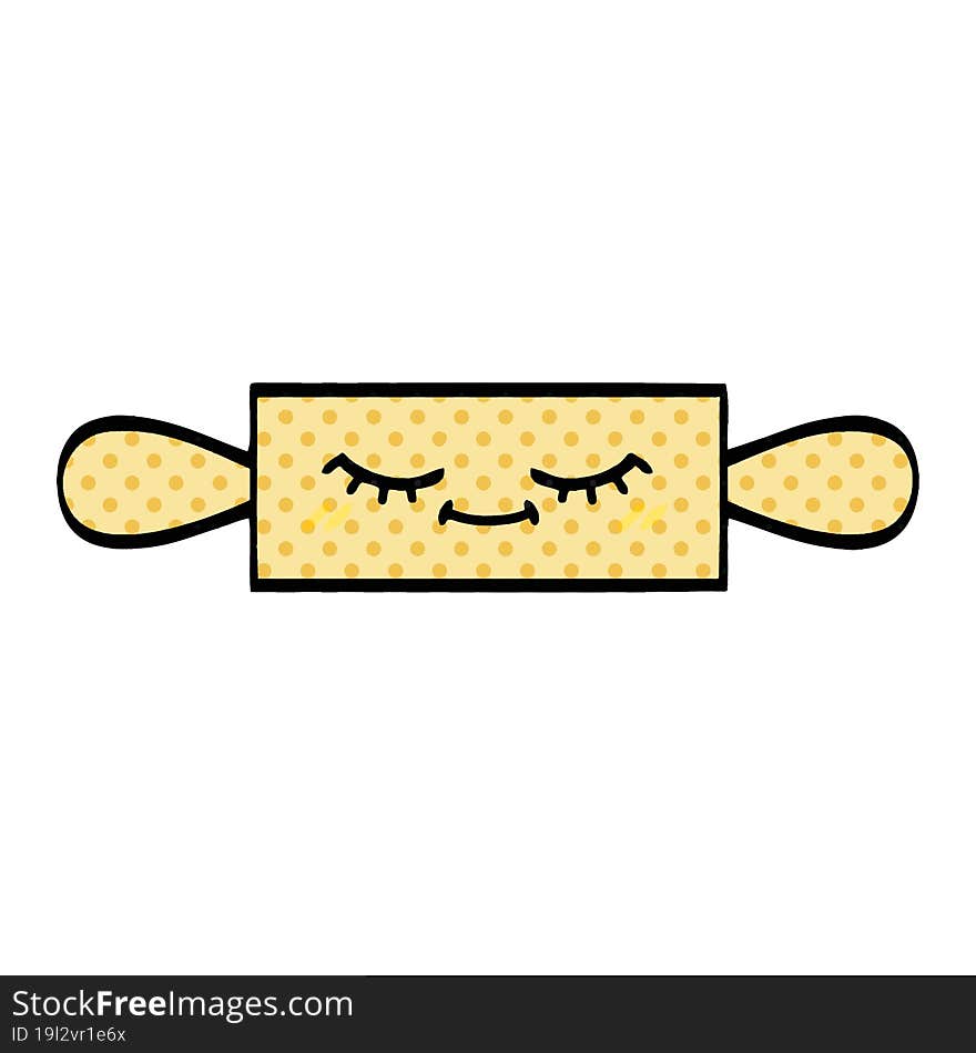 comic book style cartoon of a rolling pin