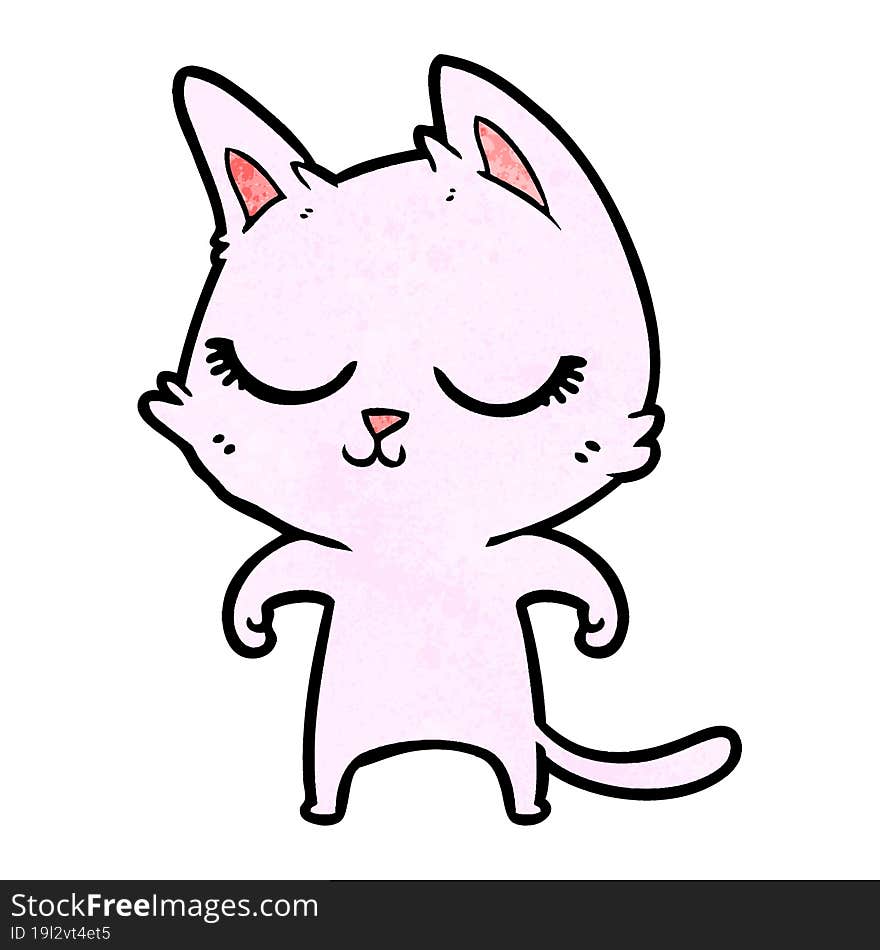 calm cartoon cat. calm cartoon cat