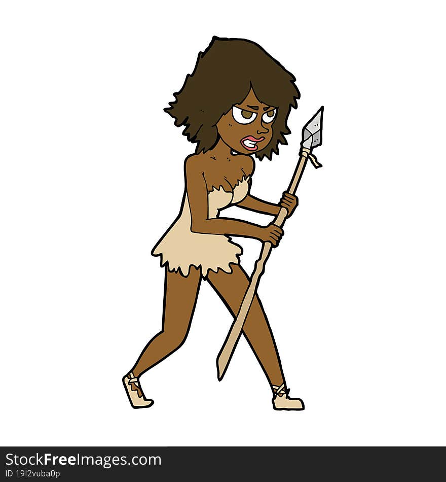 cartoon cave girl