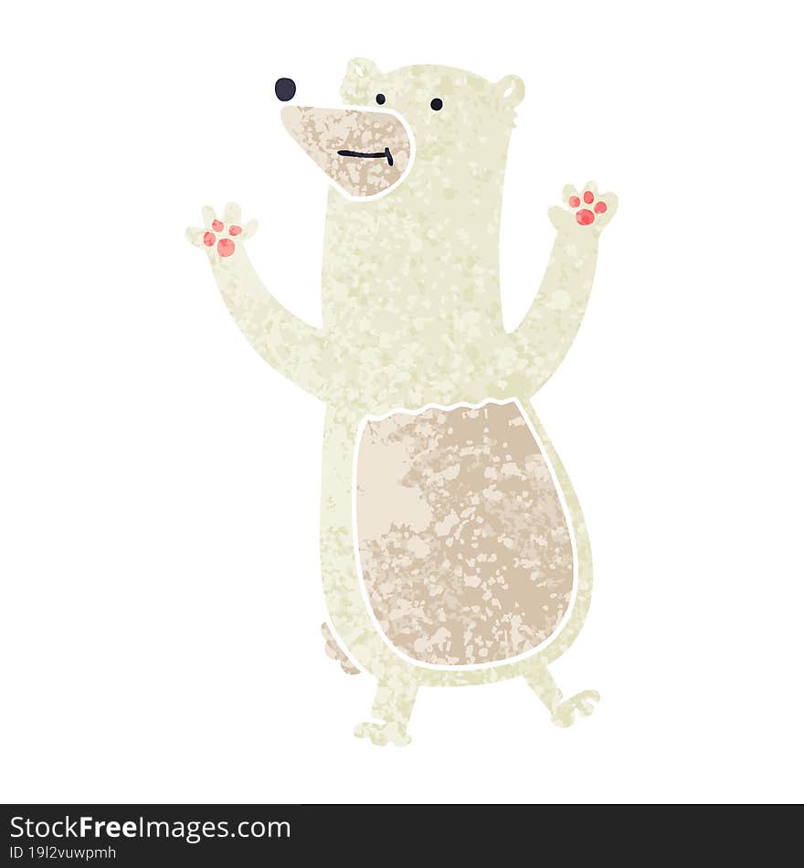 quirky retro illustration style cartoon polar bear