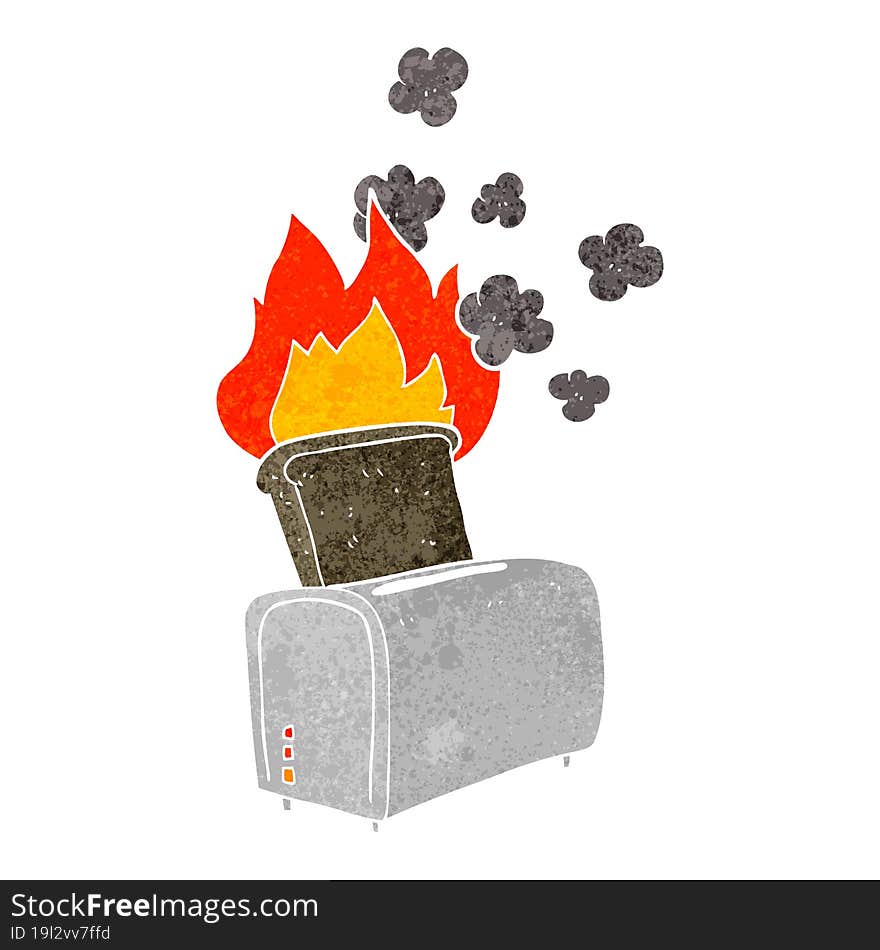 Retro Cartoon Burnt Toast