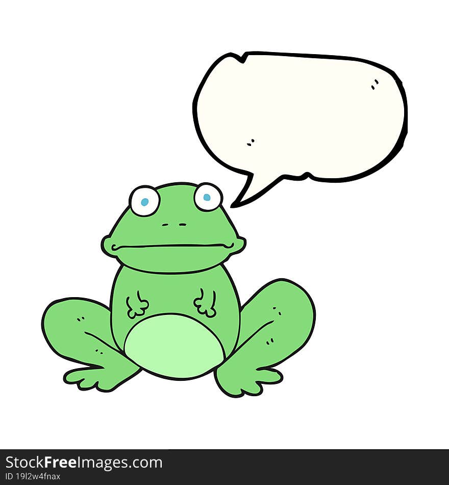 freehand drawn speech bubble cartoon frog