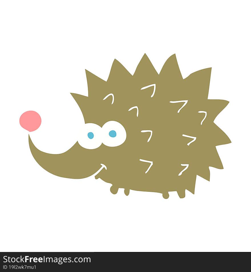 flat color illustration of a cartoon hedgehog