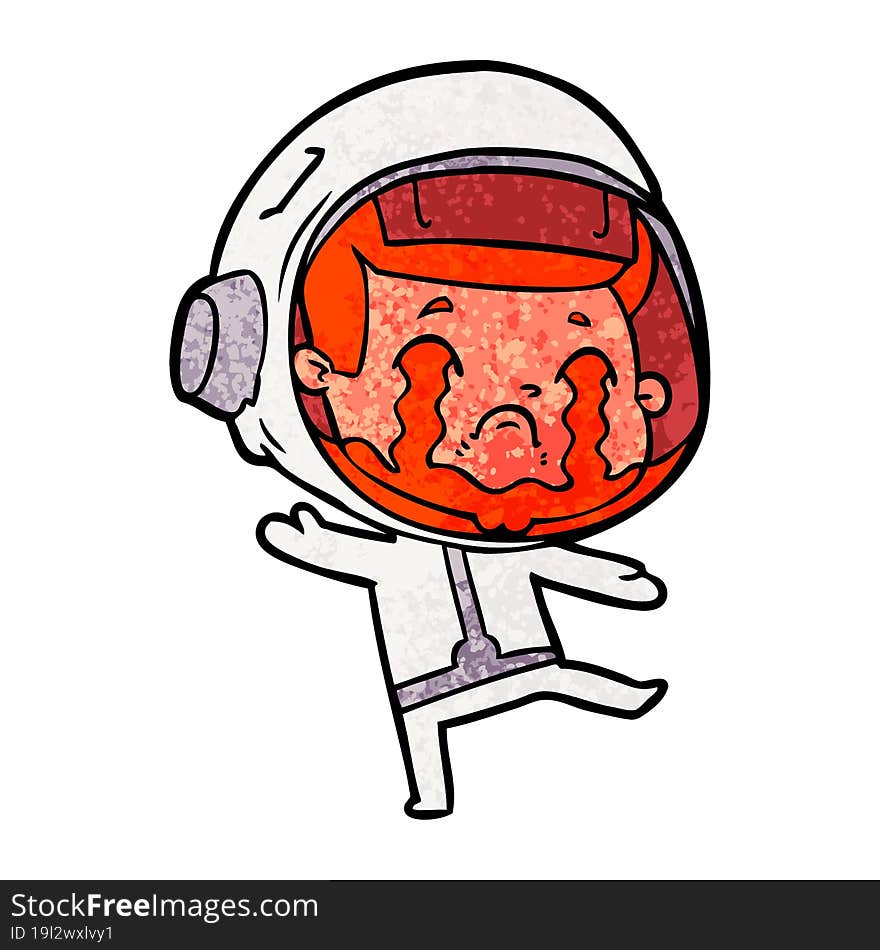 cartoon crying astronaut. cartoon crying astronaut