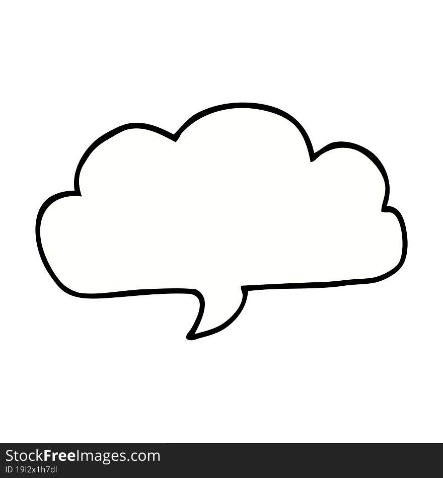 cartoon doodle cloud speech bubble