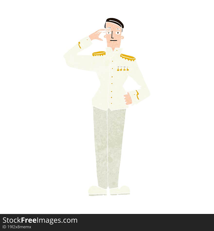 cartoon military man in dress uniform