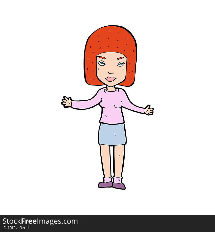 cartoon annoyed woman