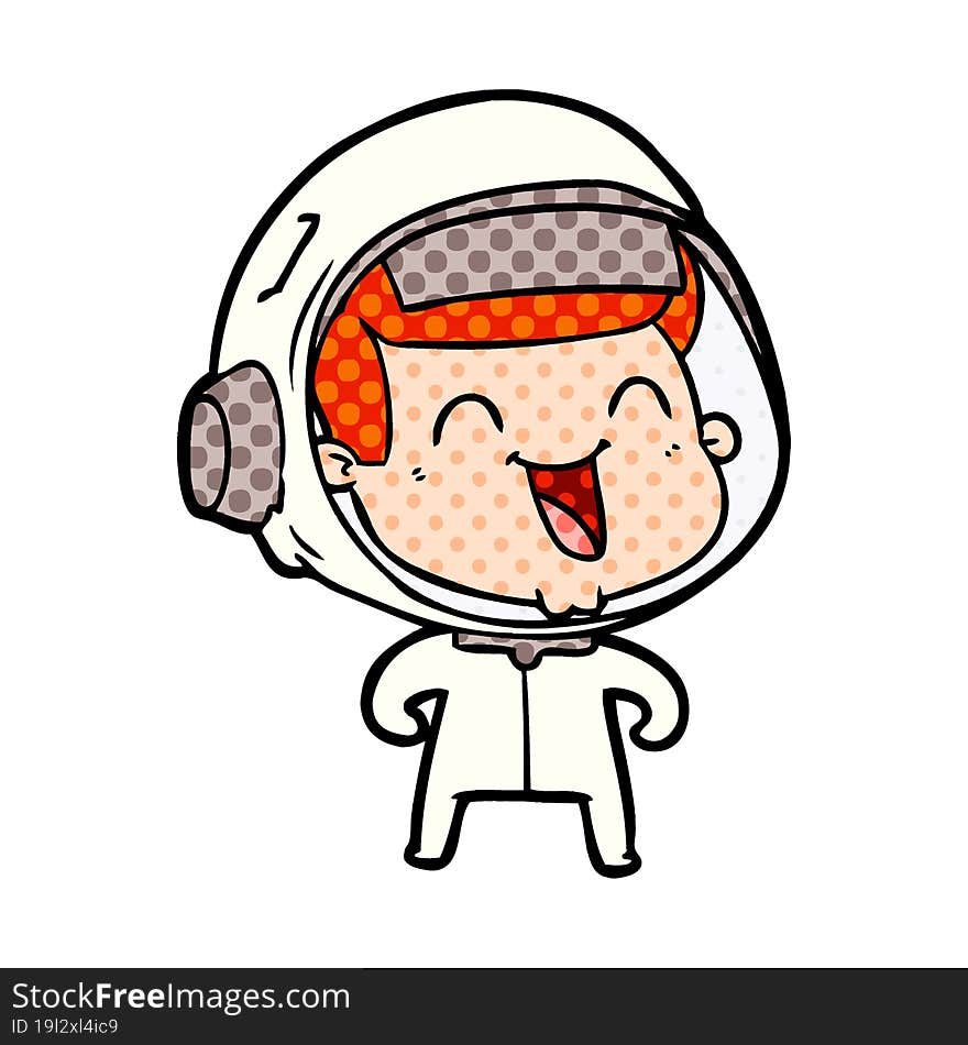 happy cartoon astronaut. happy cartoon astronaut