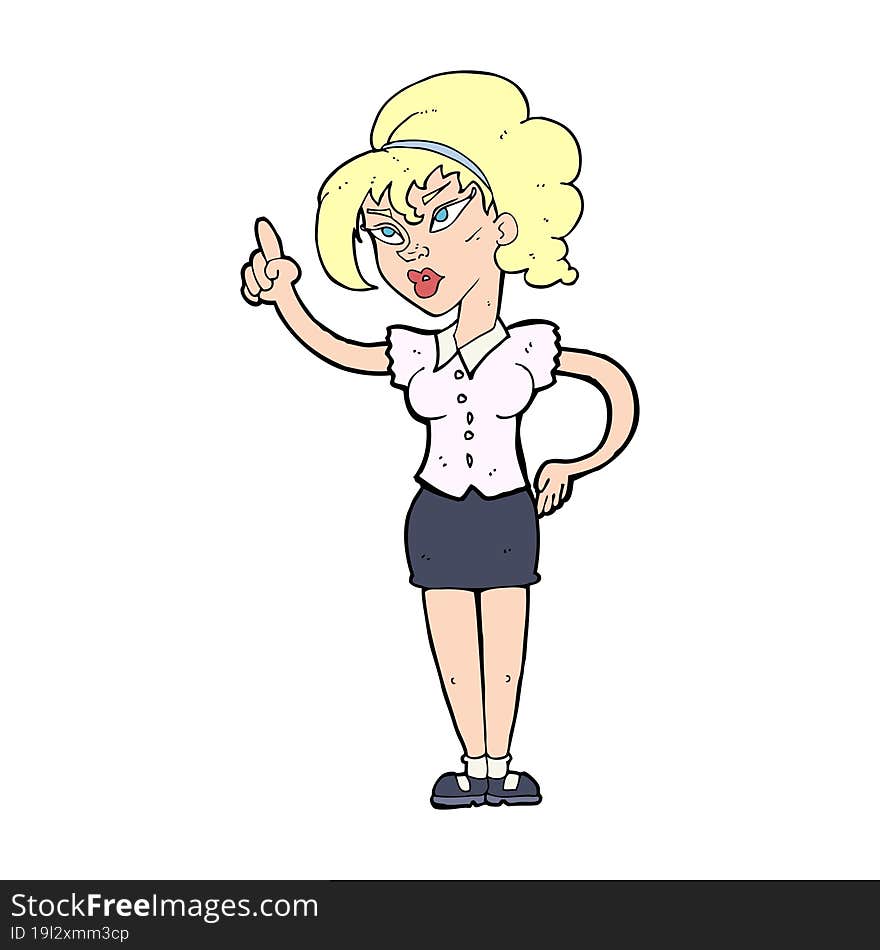 Cartoon Woman With Idea