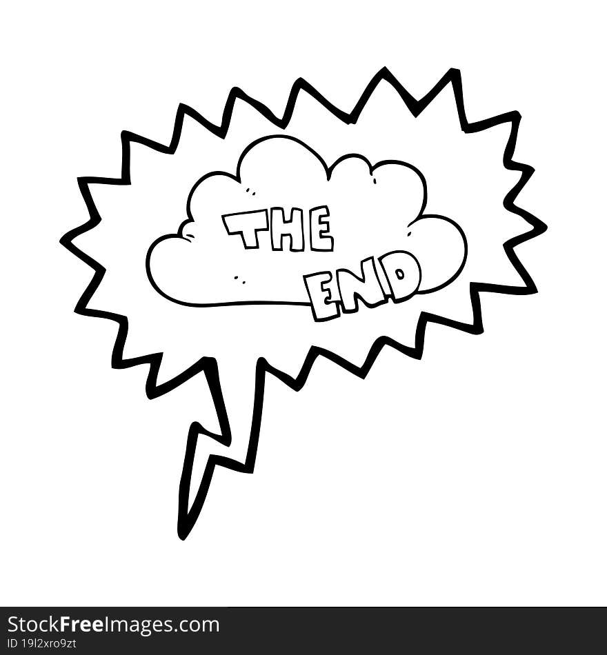 speech bubble cartoon The End symbol