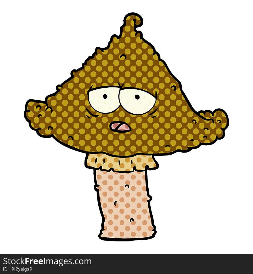 cartoon mushroom with face. cartoon mushroom with face