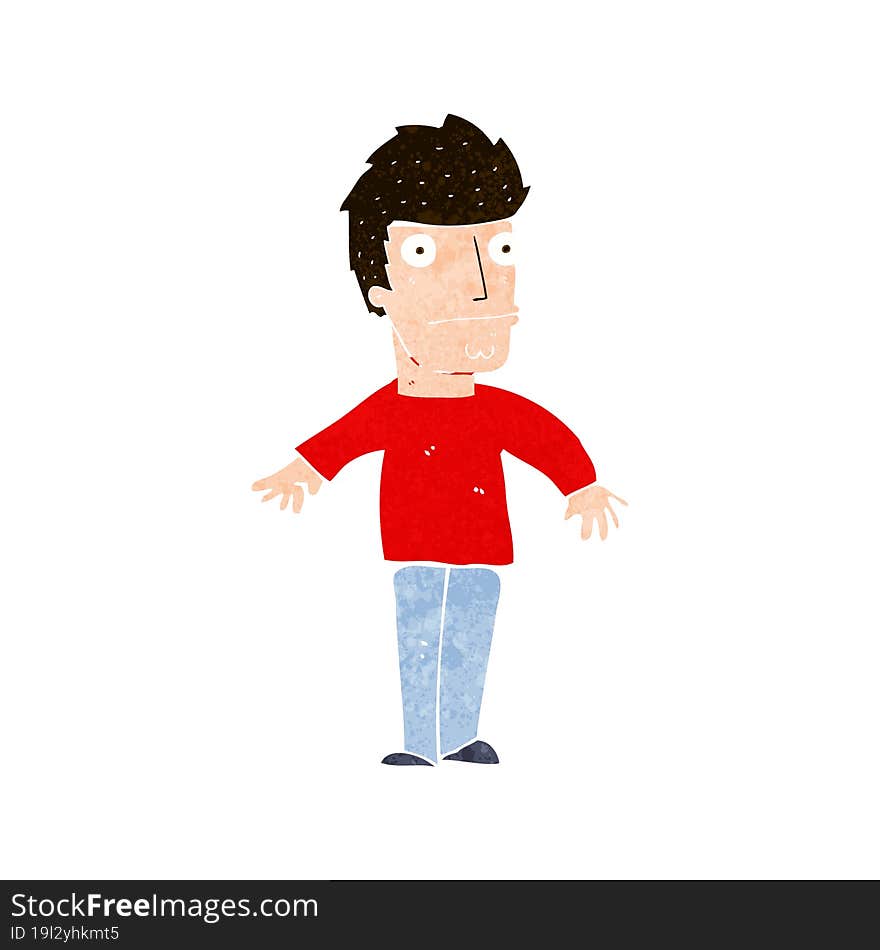 Cartoon Worried Man