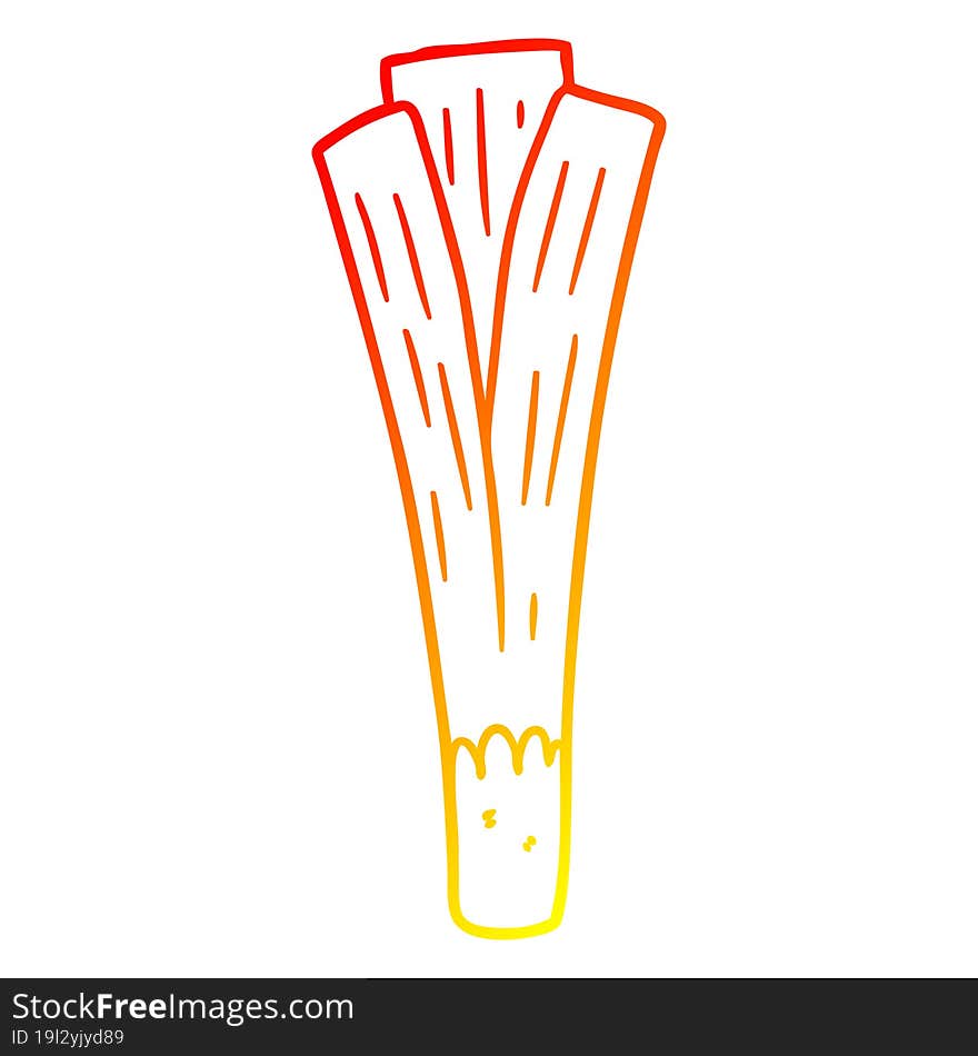 warm gradient line drawing of a organic leek