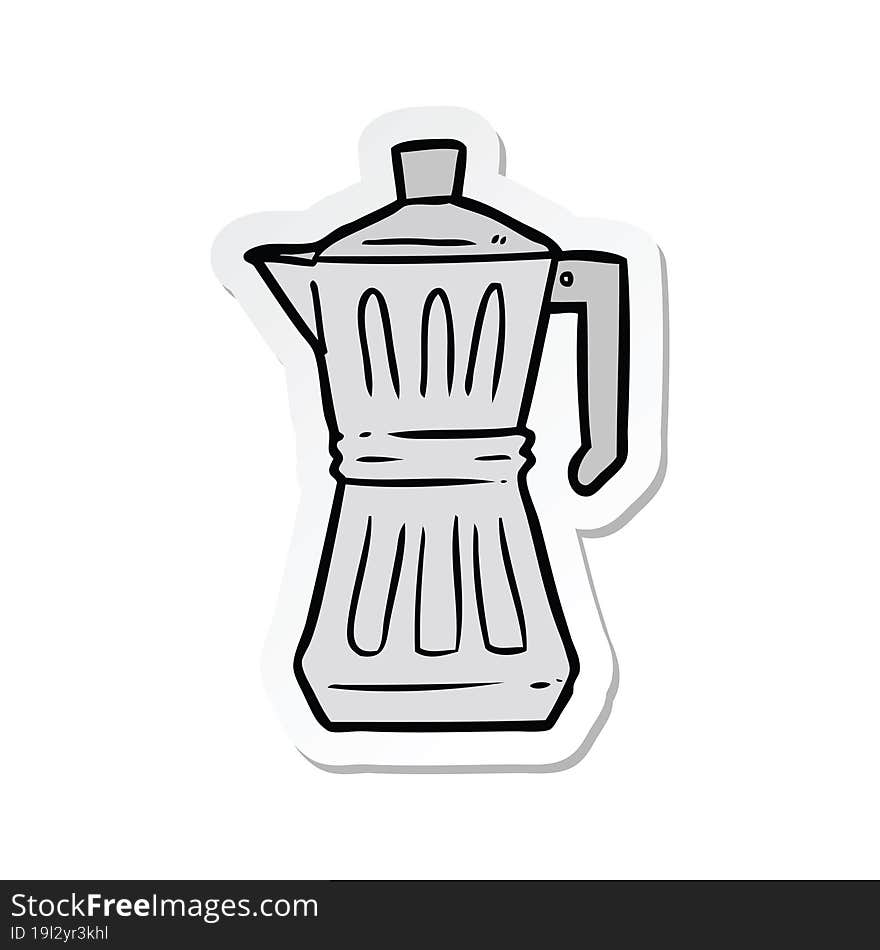 sticker of a cartoon espresso maker