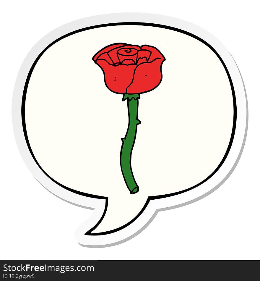 cartoon flower with speech bubble sticker. cartoon flower with speech bubble sticker