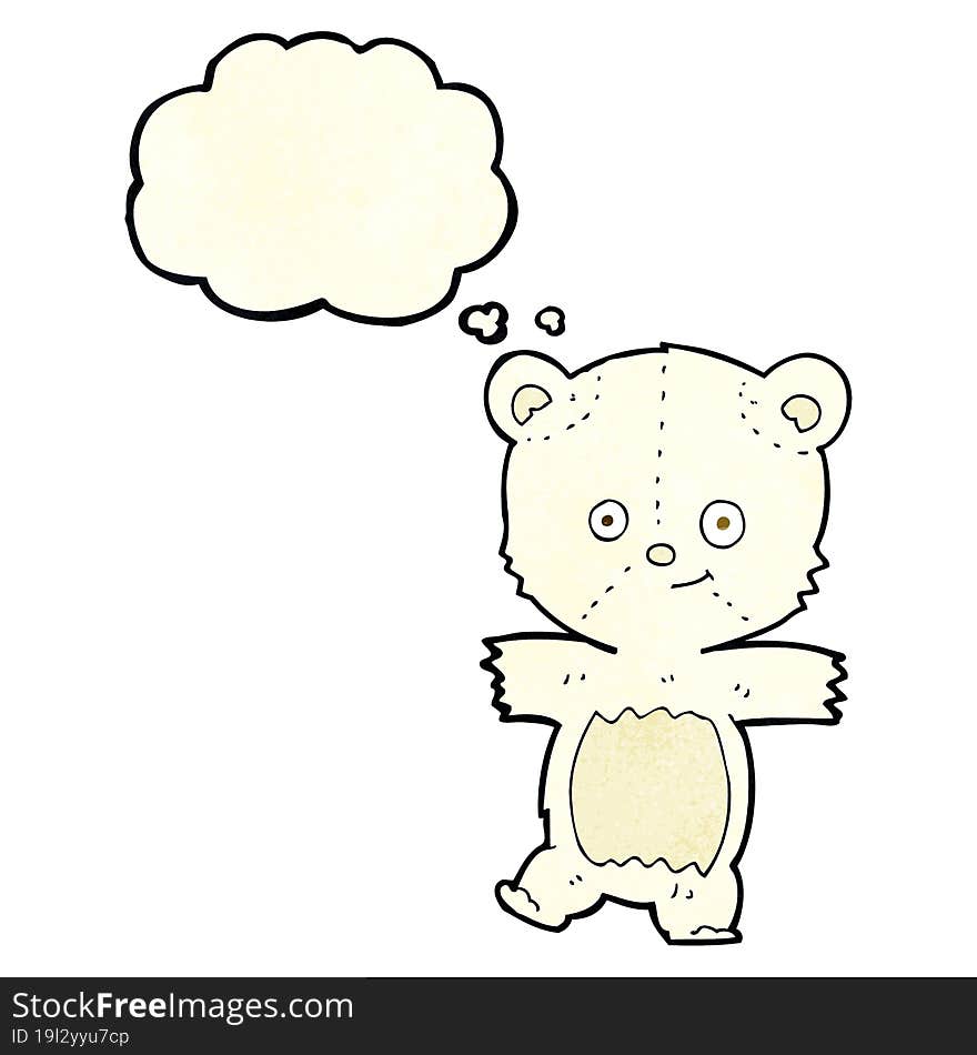 cartoon cute polar bear with thought bubble