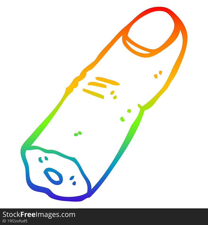 rainbow gradient line drawing cartoon severed finger