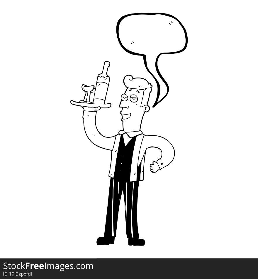 Speech Bubble Cartoon Waiter