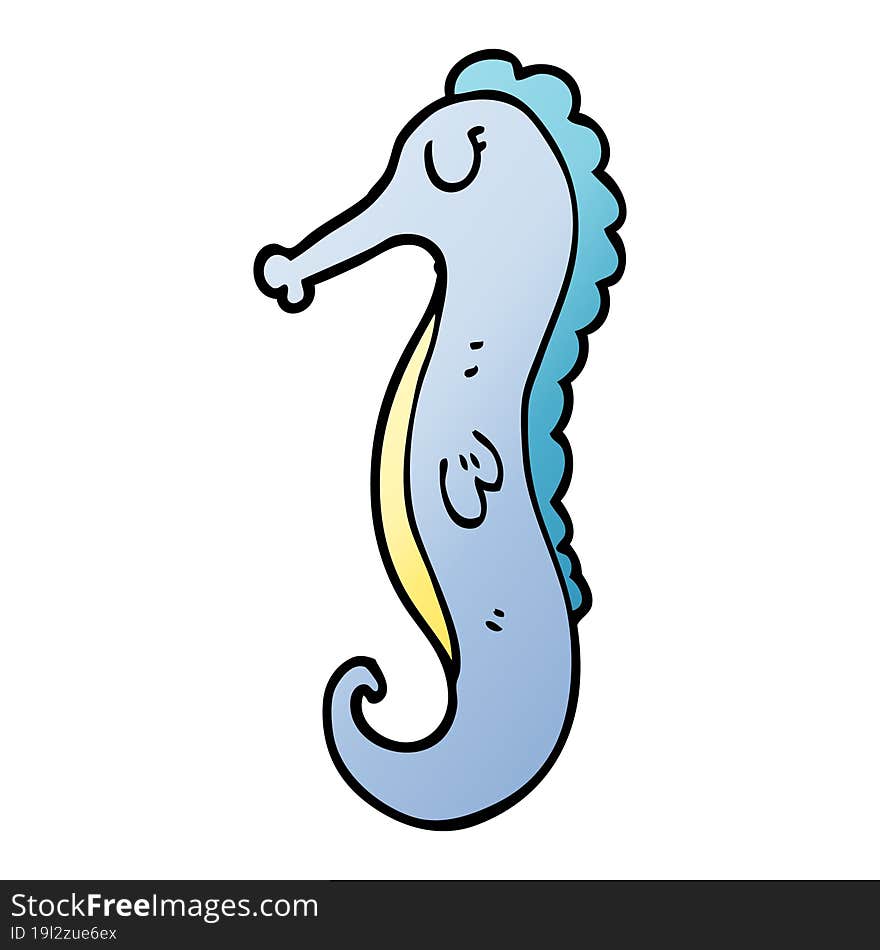 cartoon doodle sea horse