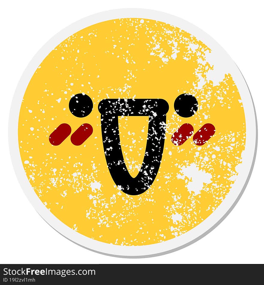 happy surprise face circular sticker