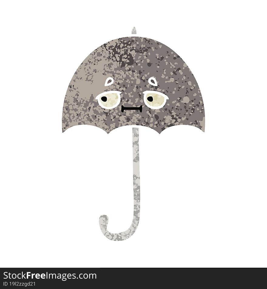 retro illustration style cartoon umbrella