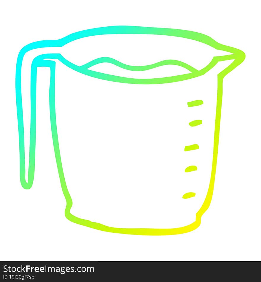 cold gradient line drawing of a cartoon jug