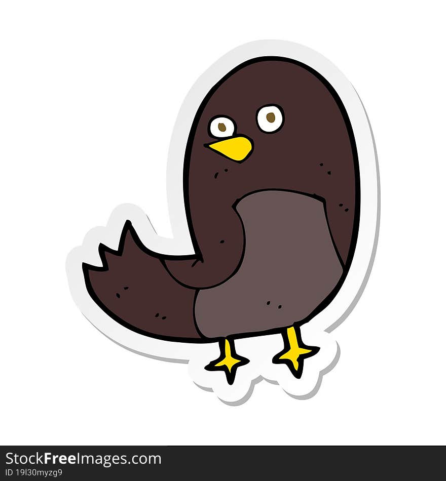 sticker of a cartoon bird