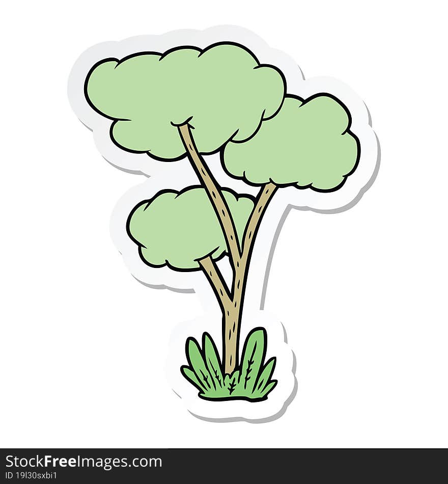 sticker of a cartoon tree