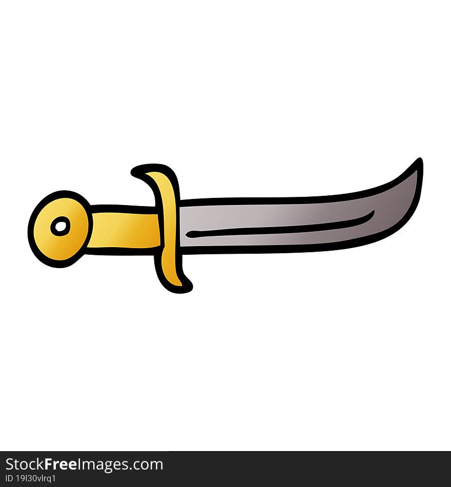 cartoon doodle curved dagger