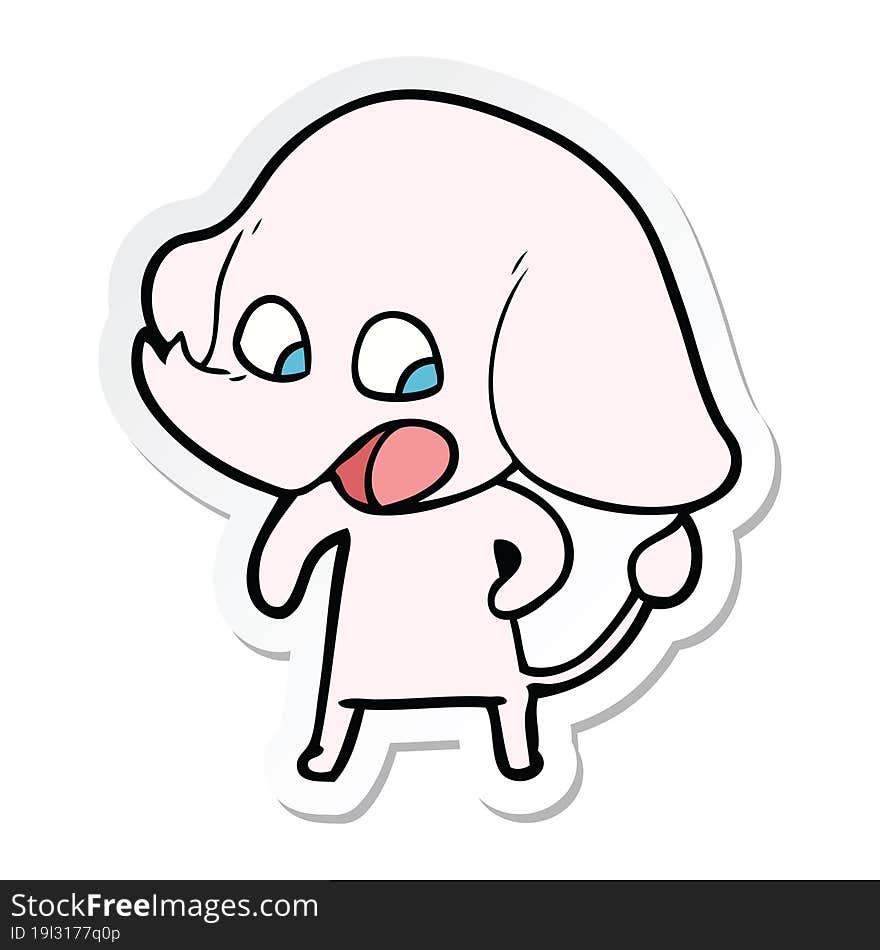 sticker of a cute cartoon elephant