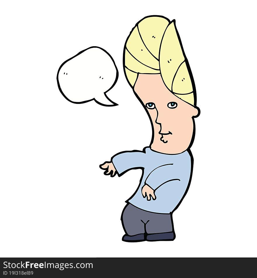 Cartoon Man With No Worries With Speech Bubble