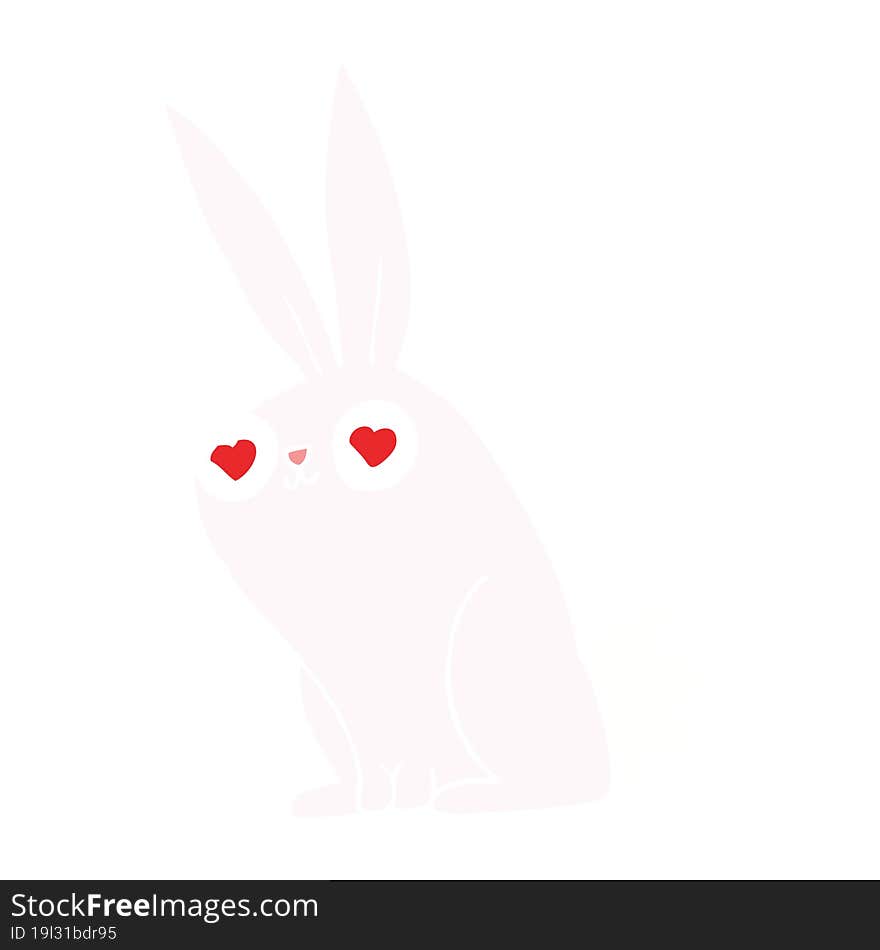 flat color style cartoon bunny rabbit in love